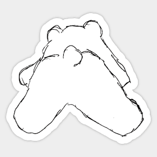 Smiley Bear Walking Away Sticker